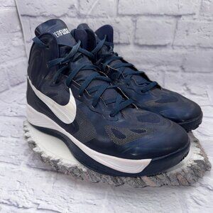 Nike Men's Zoom Hyperfuse 2012 TB Basketball Shoes Size 12 Navy Blue and White